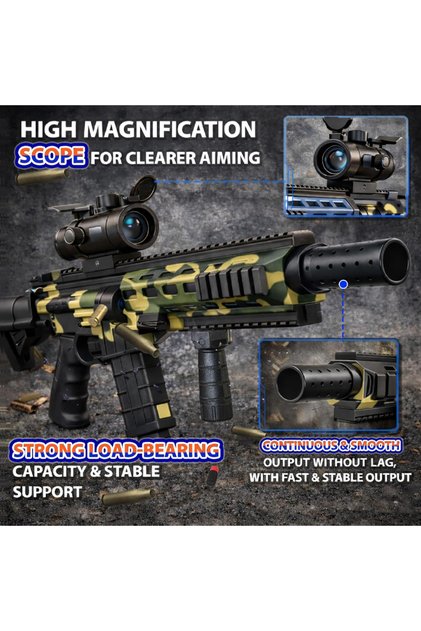 Realistic Toy Foam Blaster Sniper with Scope, Toddler Toy Dart Blaster with Soft Foam Darts, Goggles
