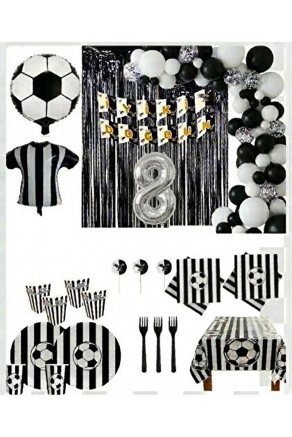 Fans 24 People Black and White (Bjk) 8-Year-Old Birthday Balloon Concept