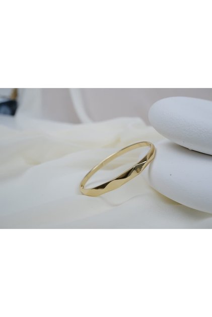 KLPÇ064 DALGA TASARIM GOLD KELEPÇE (İÇ ÇAP 5,7 CM )