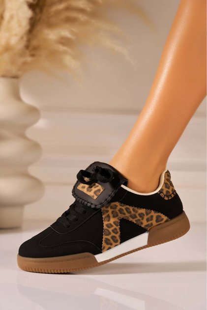 Sneakerși negri din piele întoarsă piele întoarsă pentru femei, 36