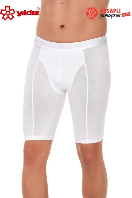 Premium Men's White Modal Cotton Pack Belt Waist Elastic Long Comfortable Non-Folding Boxer