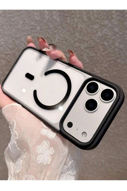 iPhone 17 Pro / 18 Pro Uyumlu MagSafe Siyah Şeffaf Telefon Kılıfı Darbe Emici Premium Kılıf
