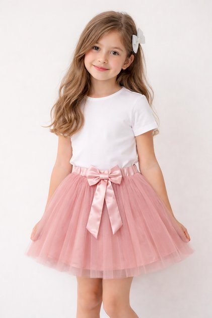 Girl's Pink Tutu Skirt Bow Detail Tulle Skirt April 23 October 29