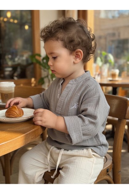 Nakışlı müslin 2 li takım