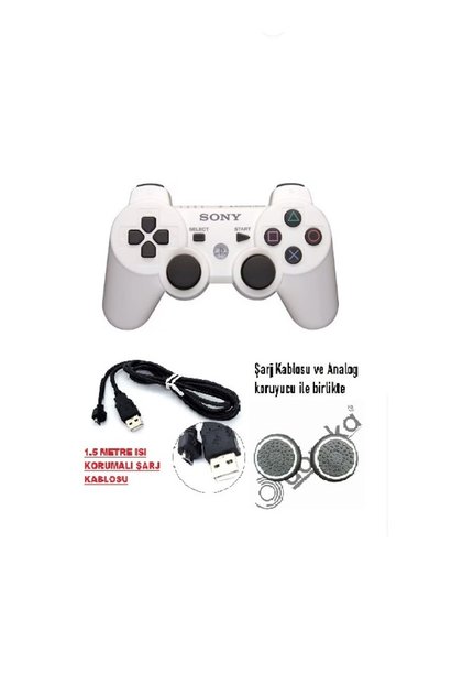 Ps3 Dualshock Gamepad Yeni Nesil Kol Controller Oyun Kolu PS3 + PC + 1.5 mt Şarj Kablosu