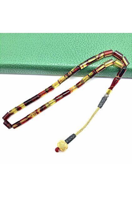 Mini Size Variegated Cut Fire Amber Prayer Beads