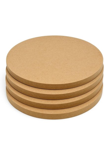 Wings - Pack of 4 Premium Round plain MDF board 3mm thick 30 cm Dia circle for art craft and paintin