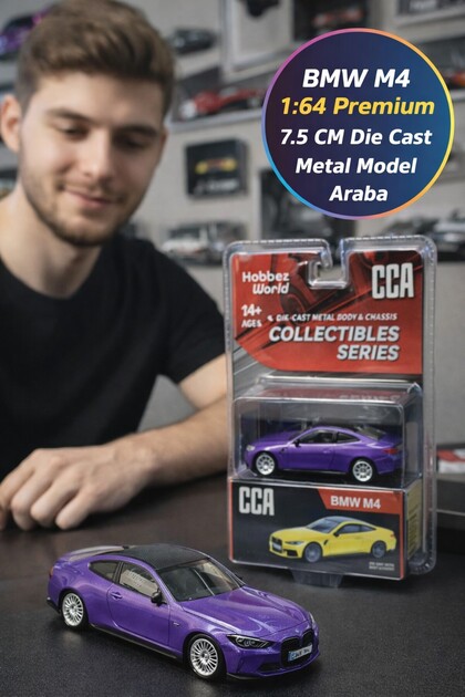 TOYFEST BMW M4 1:64 Premium Die Cast Metal Gövde Floresan Metalik