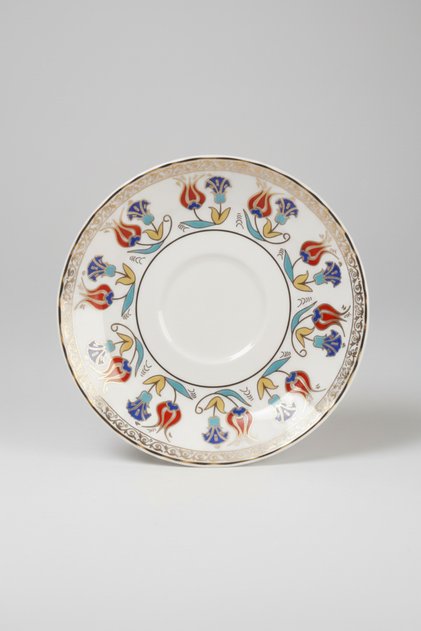 6-Person Elegant Patterned Gilded Tea Plate 12cm