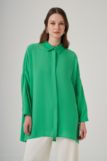 ゆう　 Nuss Oversize Basic Yazlık Gömlek 3001 - Fiyatı, Yorumları