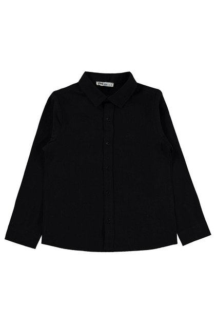 Basic Long Sleeve Shirt for Ages 6-9 - Black