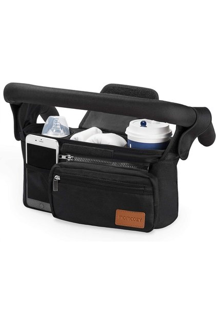 Universal Stroller Organizer with Insulated Cup Holder Detachable Phone Bag & Shoulder Strap