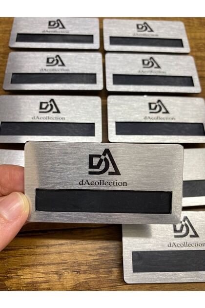 Yaka Kartı İsimlik Metal 10 Adet Mıknatıslı Logo Baskılı Premium