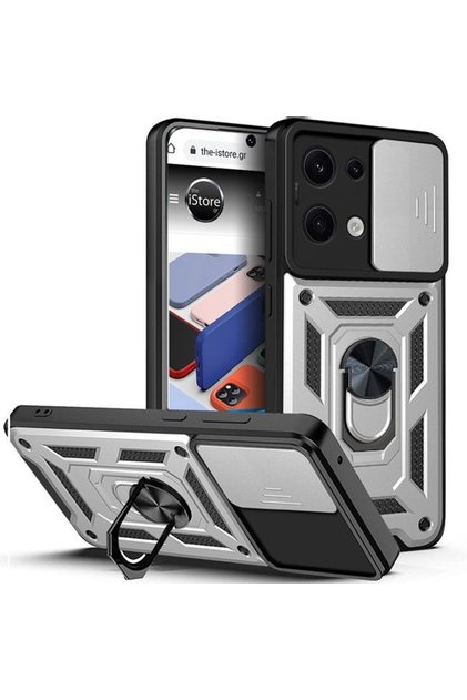 Θήκη Combo Kickstand Slide Camera Silver Xiaomi Redmi Note 13 Pro 5G