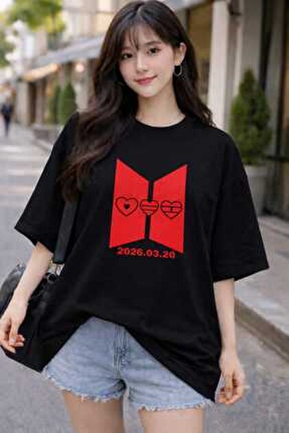 puolikuu Arirang World Tour BTS Baskılı Oversize Tshirt - Fiyatı