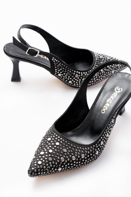 Women's Lucia Black Evening Dress Heelled Shoes