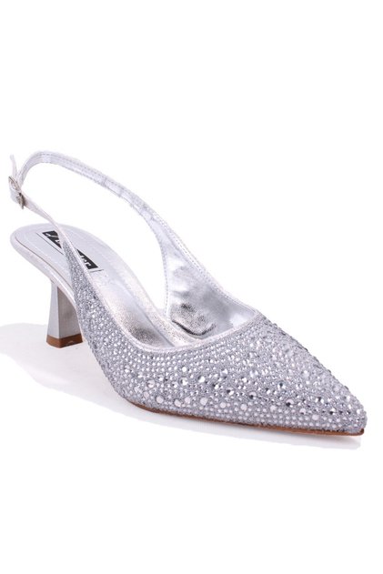 Dza07-1240A87 Silver Stone 7 cm Stiletto Heel U Evening Dress Women's Shoes