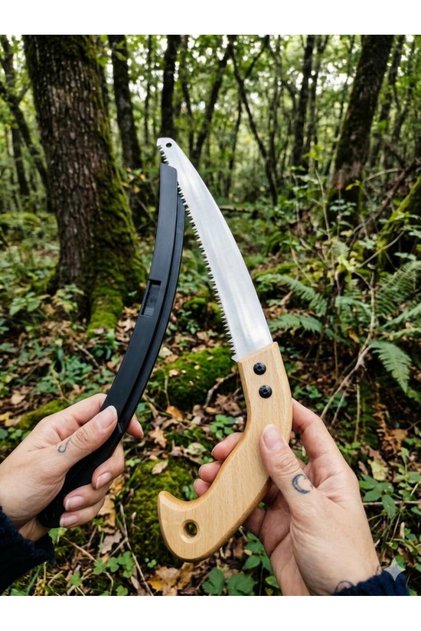 40 cm Ahşap Saplı Kılıflı Çelik Testere Kamp ,bahçe,Budama Her Türlü Doğa İhtiyacınız İçin Yardımcın