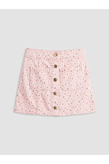 Pink floral print girl's skort