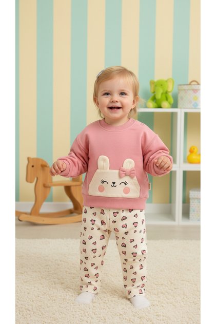Baby Girl Printed Bottom Top Set