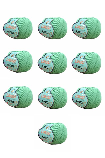 Alara Cotton Yarn 10-Pack 50 Gr 140 m P Cotton and a Acrylic 915) Amigurumi and Knitting Yarn