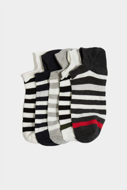F5327Axkr1 Multicolored Men's 5-Piece Cotton Pack Sneakers Socks