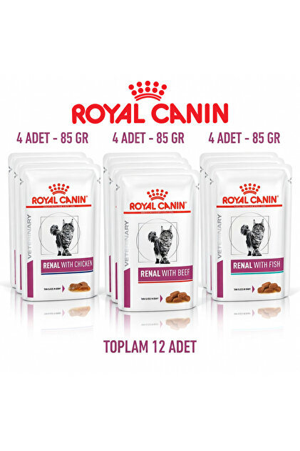 Royal Canin Renal With Beef/Chicken/Fish 85 gr x 12 Adet Karma
