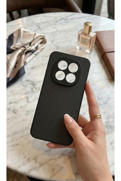 Carbon Fiber D Textured Matte Navy Blue Premium Silicone Case Compatible with Redmi Note 15 Pro 5g