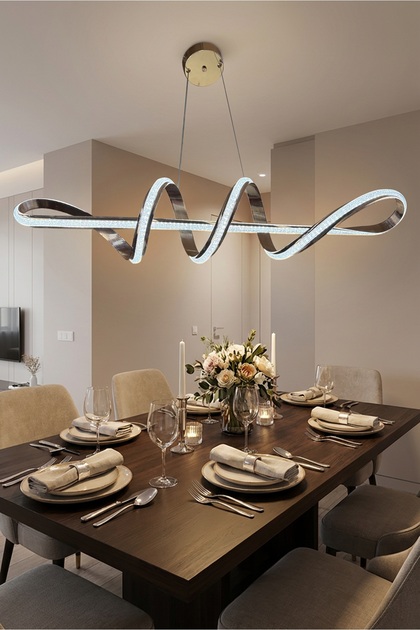 Aydos Simli Modern Sarkıt 3 Renk Led Avize
