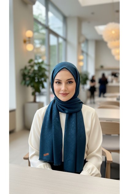 Jacquard Floral Print Scarf – Lightweight , Non-Slip , Modern Hijab Scarf 100 X 100 cm