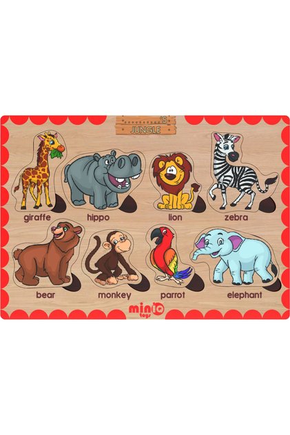 Wooden English Forest Animals Educational-Learning Puzzle