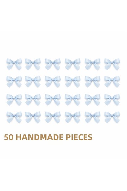 Baby Blue Wedding Candy, Gift Ornament, Balloon Ornament, Ready-Made Bow Satin Ribbon 10mm 50 Pieces