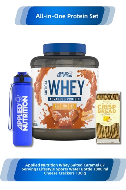 Whey Protein Salted Caramel 67 Servings Gift Water Bottle 1000 ml Cracker 130 g
