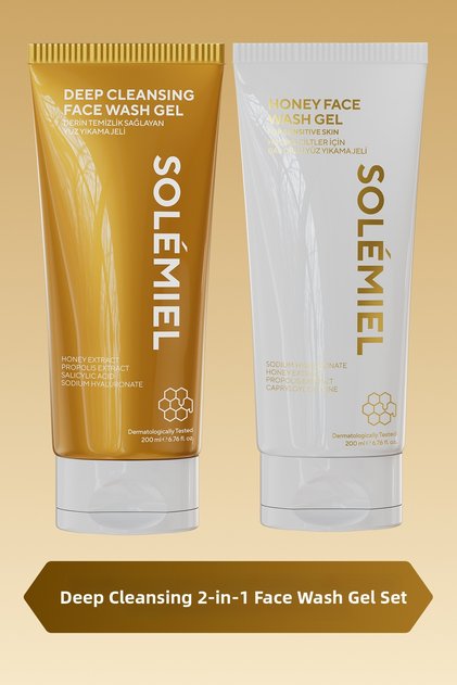 2-Pack Face Washing Gel with Honey and Propolis Extract That Provides Leather Levels of Cleaning 200 ml