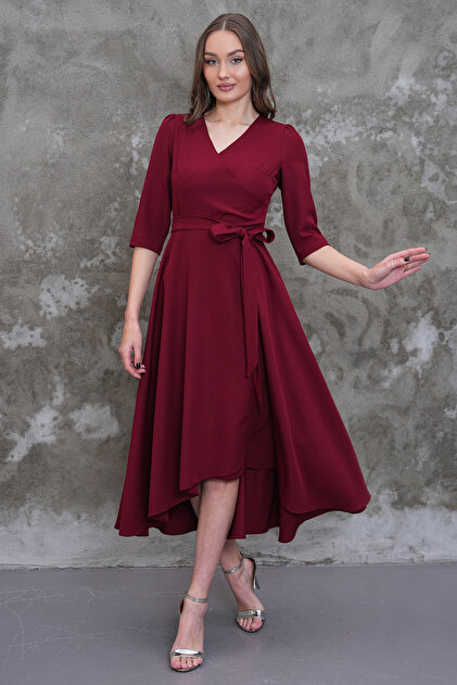short front long back dress plus size SHEIN Belle Plus Size Solid Color Asymmetrical Neckline Sequin Patchwork Short Front Long Back Sleeveless Dress Maxi Women Outfit