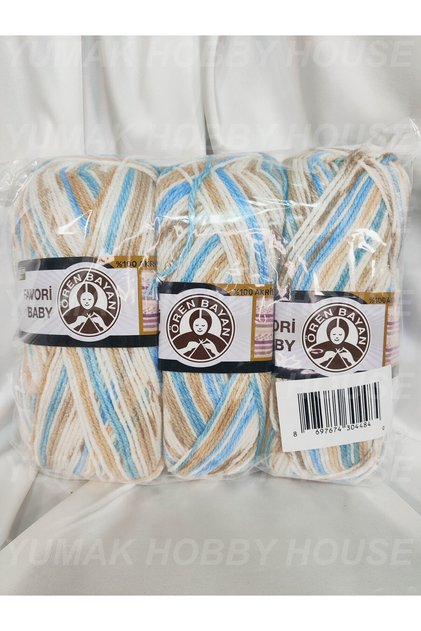 Favori̇ Baby Ebruli Hand Knitting Yarn (3 Pieces) - Color: 658