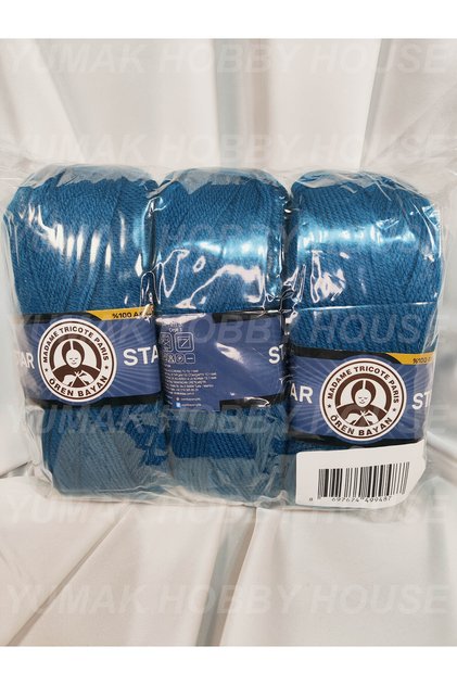Star Petrol Blue Hand Knitting Yarn (3 Pieces) - Color: 101