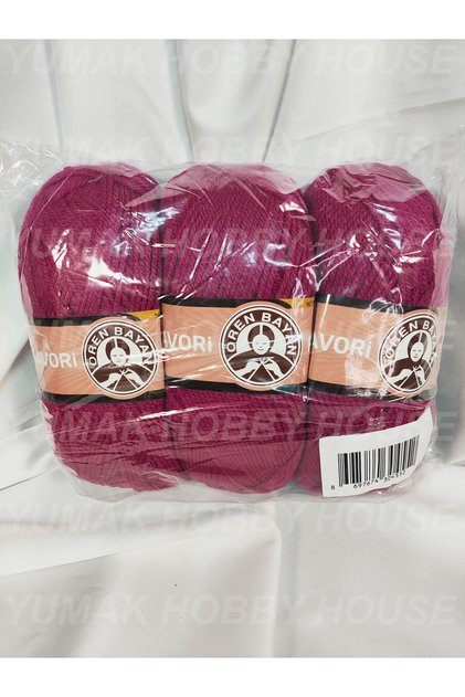 Favori̇ Fuchsia Pink Hand Knitting Yarn (3 Pieces) - Color: 103