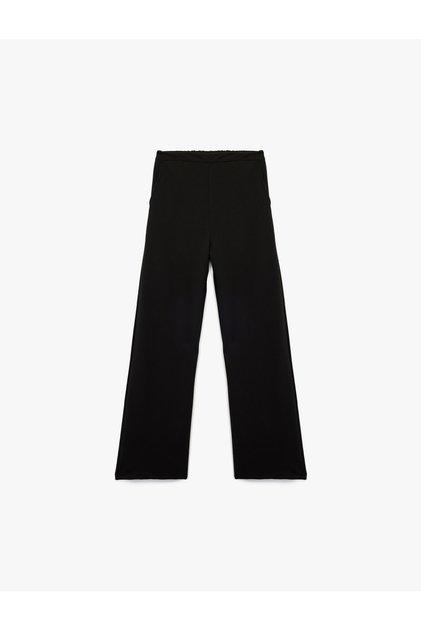 Beli Lastikli Basic Geniş Paça Pantolon
