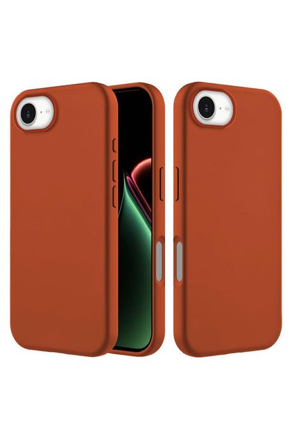 Apple iPhone 17E Compatible Case with Velvet Inside, Erasable Launch Silicone Case, Brown