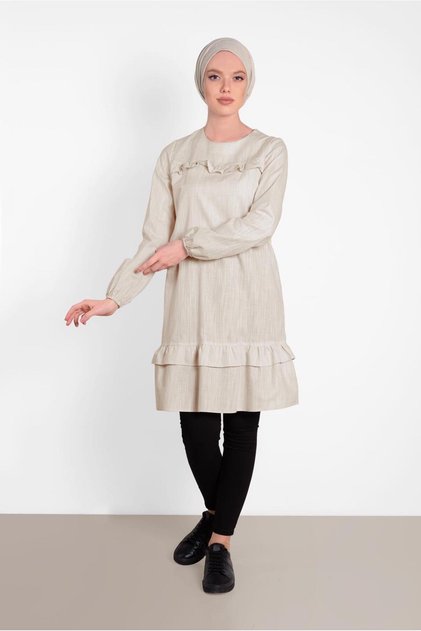 Cottoned Tunic with Rush Detail 4151-1