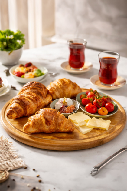 Bamboo 35 cm Round Pie Pizza Breakfast Presentation Plate