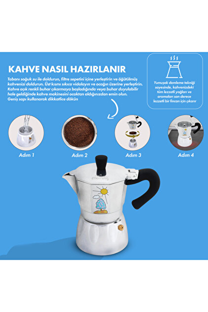 Any Morning Hes-6 Moka Pot Espresso Kahve Makinesi 240 ML - Fiyatı