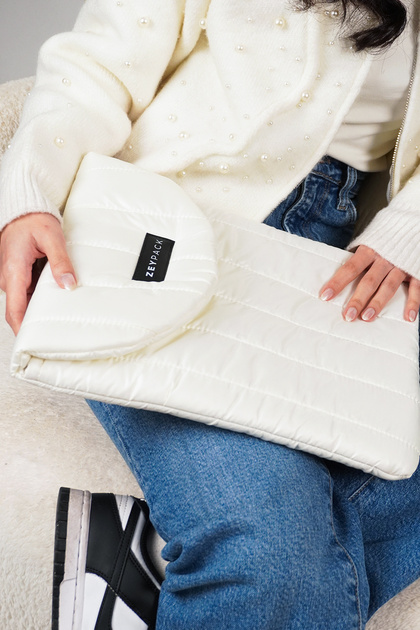 Pearl White Laptop Bag, MacBook Case 13''/14''