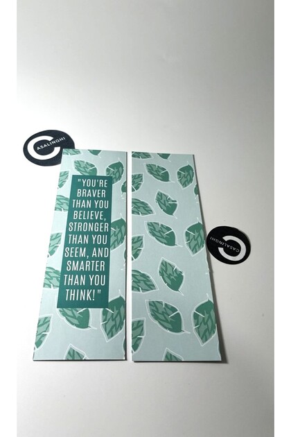 Green Leaf Patterned English Written Bookmarks Gift School Course Birthday Bookmark 20 Pieces