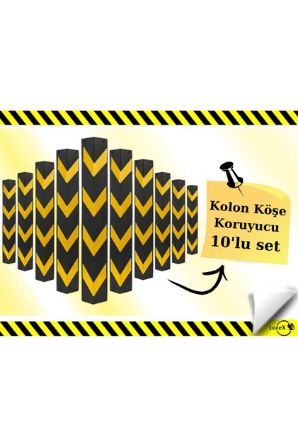 Kolon Köşe Koruyucu - Otopark Köşe Koruyucu Kauçuk (10adet)