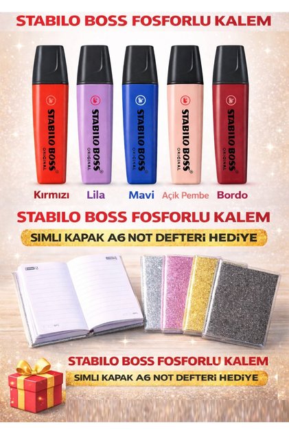 Boss Colors YENİ 5 Renk **** Mini Defter Hediyeli ****
