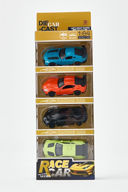 KentOyuncaK 4'lü Çek-Bırak Diecast 1:64 Ölçekli Yarış Arabaları