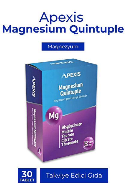Apexis Magnezyum Quintuple 200 mg Kapsül 60 Adet - Fiyatı, Yorumları