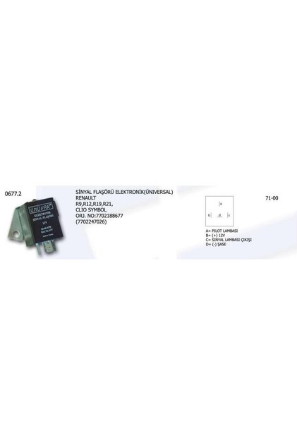 SİNYAL FLAŞÖRÜ RENAULT R9/12/19/21 ELEKTRONİK (SAÇLI) UNIVERSAL 770218867